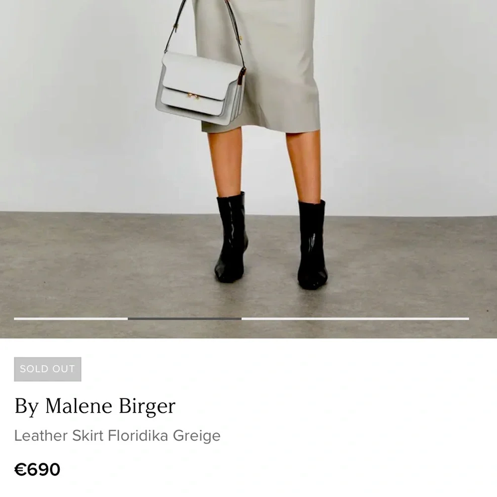 NWT By MALENE BIRGER Gray Embossed Leather Pencil Skirt - Picture 2 of 13